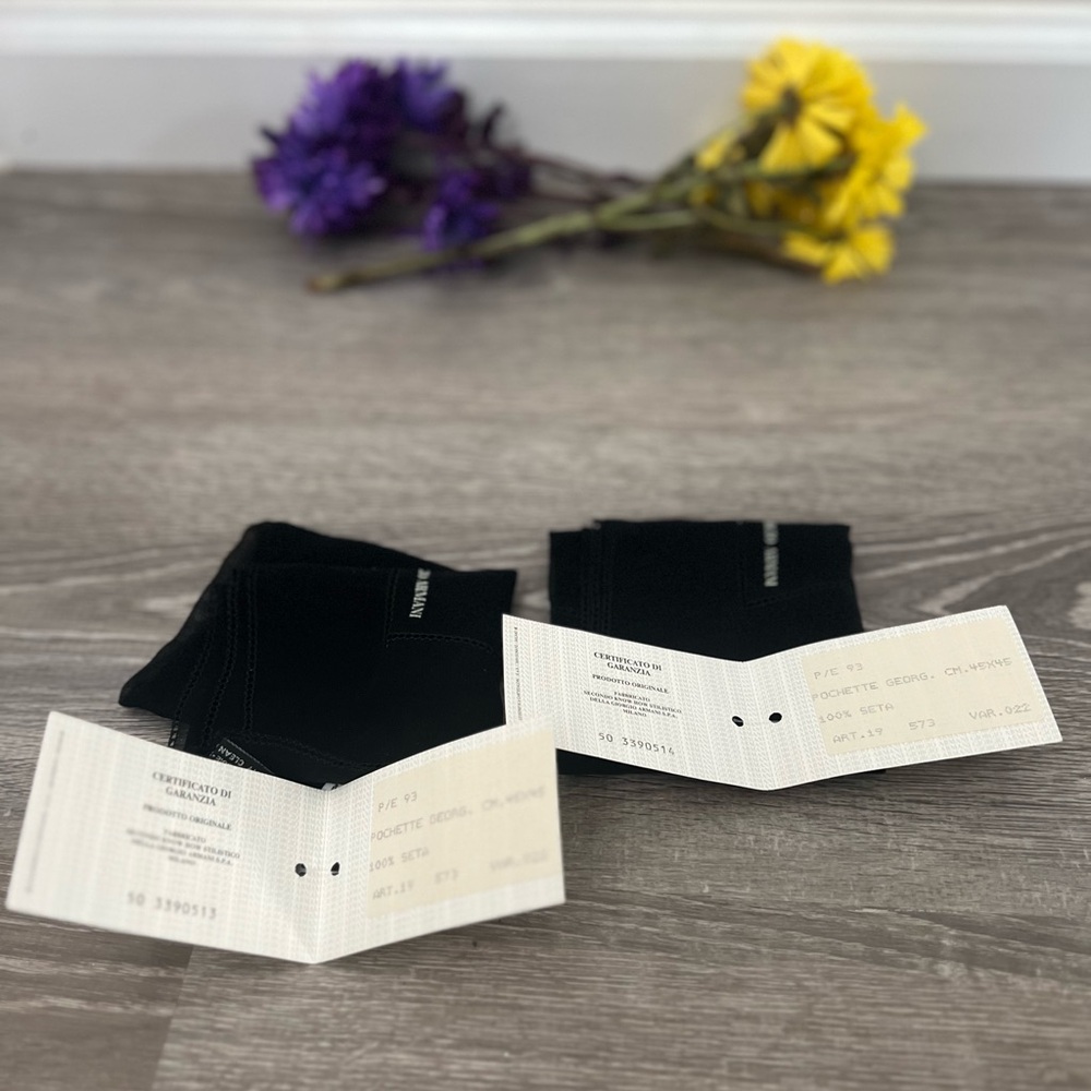 Gorgeous delicate NWT Giorgio Armani pair of sheer silk squares.